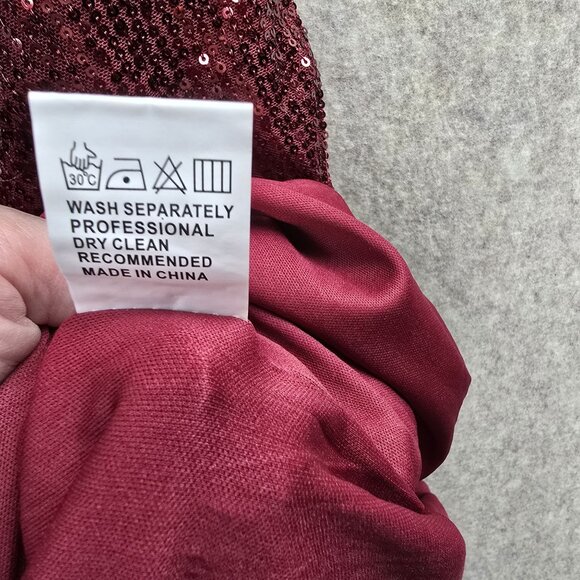 Red Sequin One Shoulder Dress XL - Picture 5 of 7